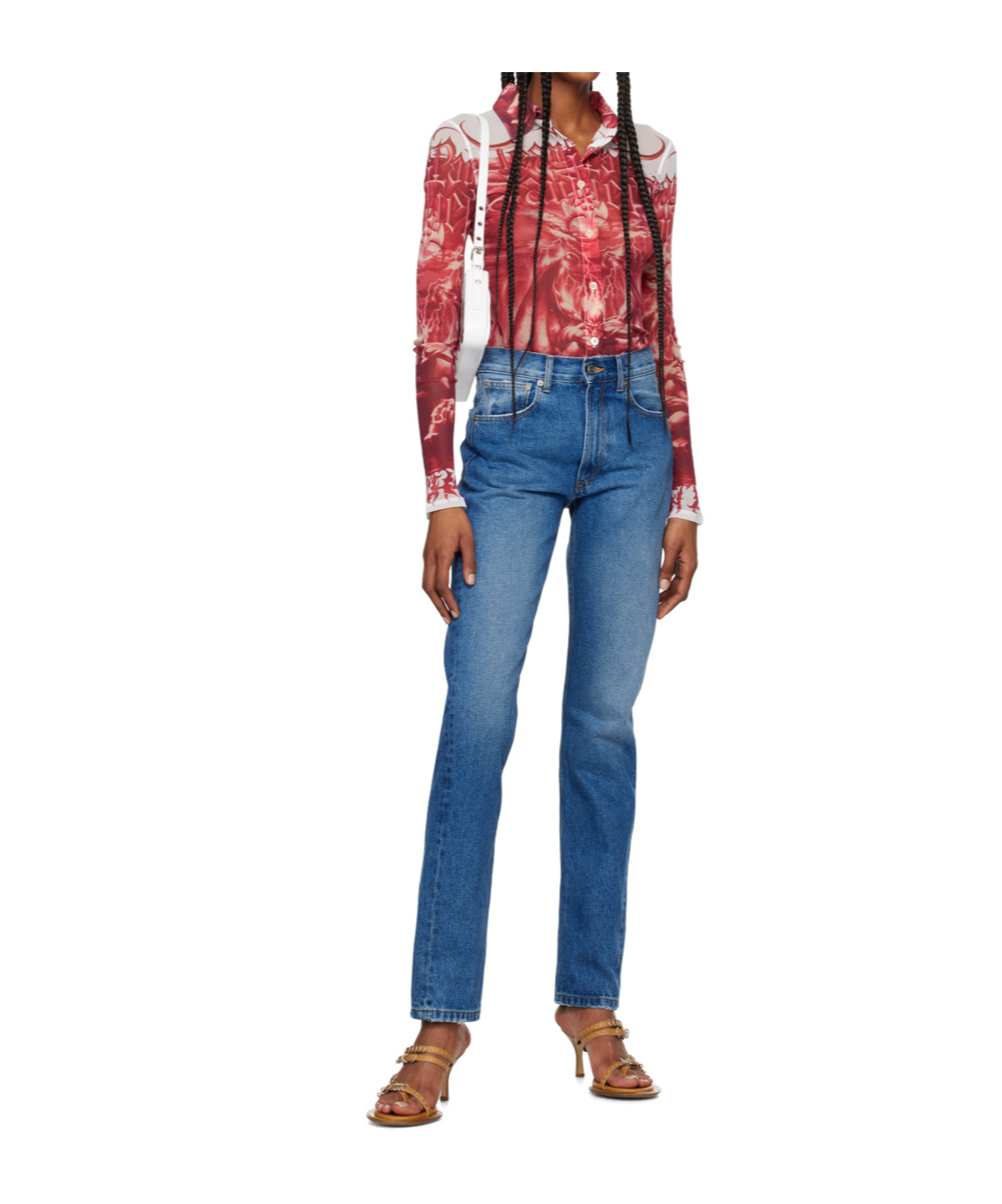 Jean Paul Gaultier Washed Tapered Jeans In Blue