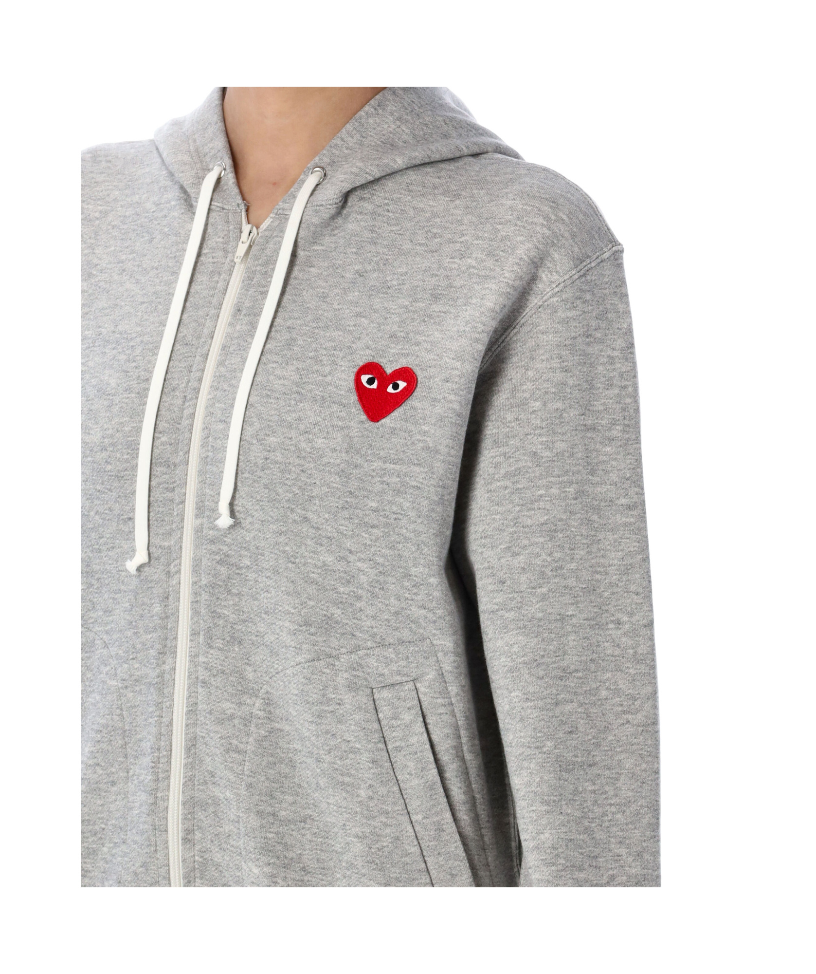COMME DES GARÇONS HEART-SHAPED ZIPPER HOODIE 