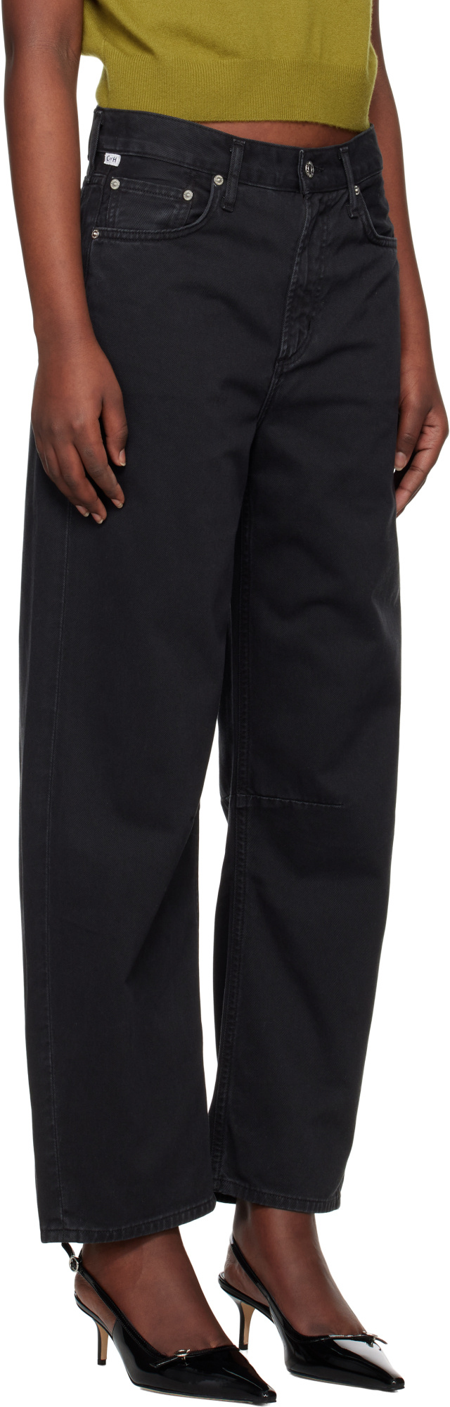 Citizens Of Humanity Black Gaucho Vintage Wide Leg Jeans In Black