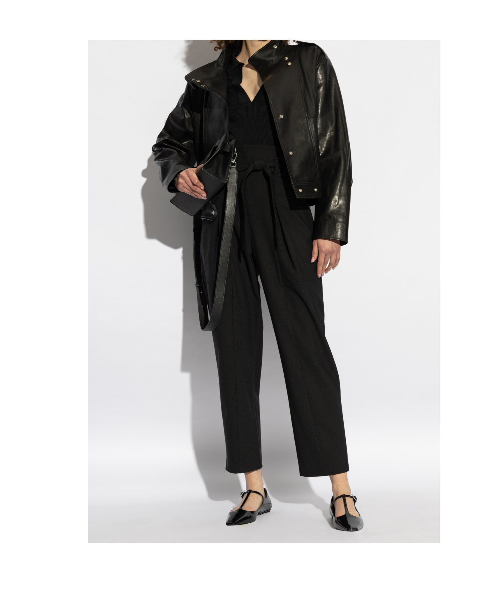 Iro Long-sleeved Leather Jacket In Black