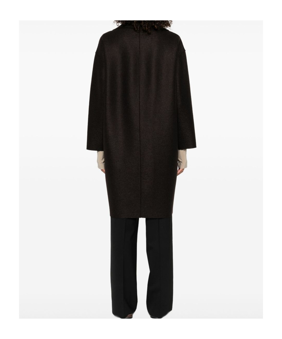 Harris Wharf London Black Double-breasted Coat With Dropped Shoulders In Wool Woman In Black