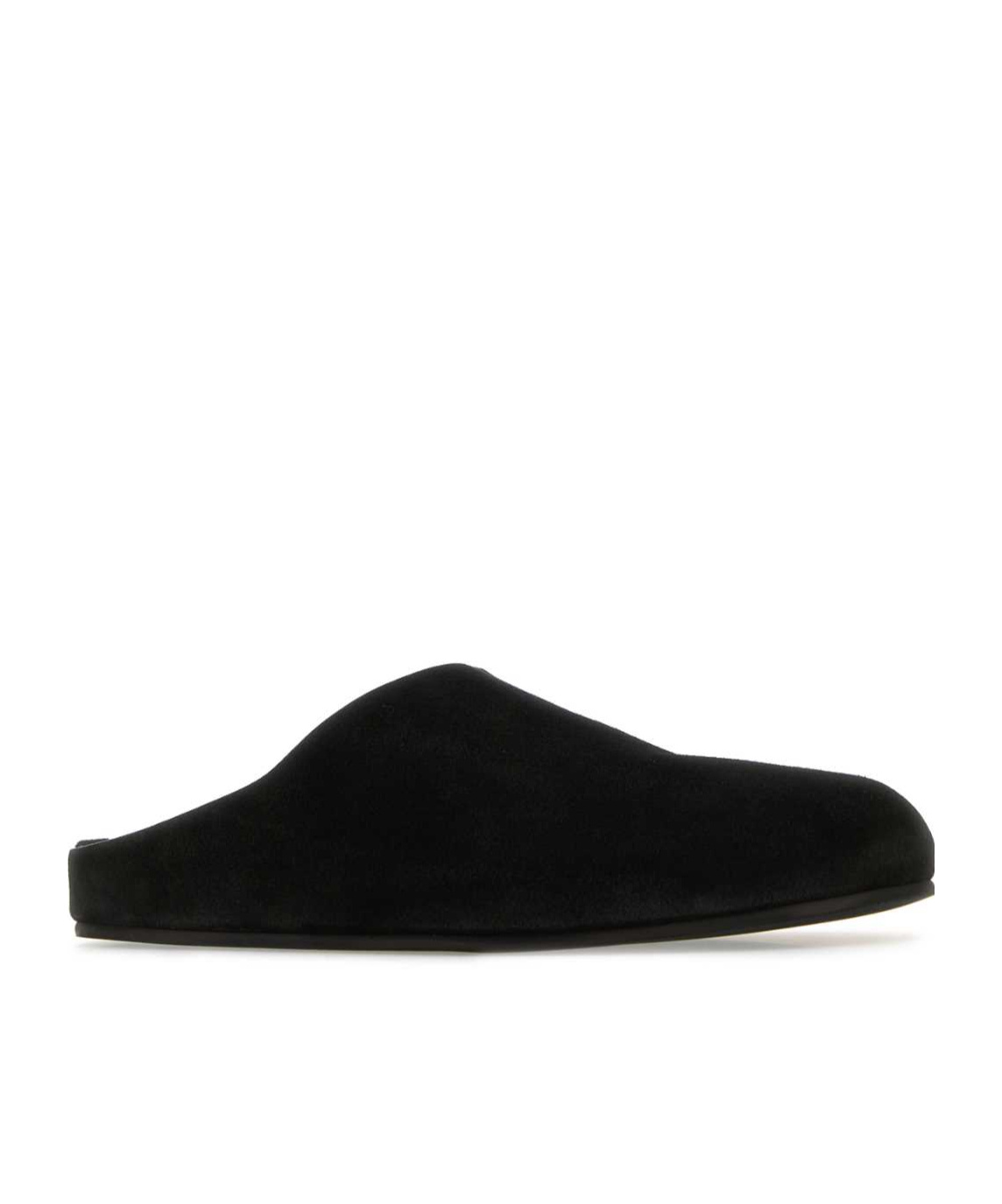 The Row Round-toe Slip-on Slippers In Black