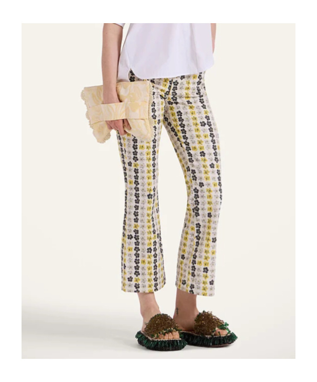 La Doublej The Cropped Flare Jean In Yellow