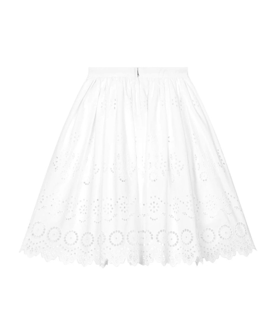 Dolce & Gabbana Broderie-anglaise Cotton Skirt In White