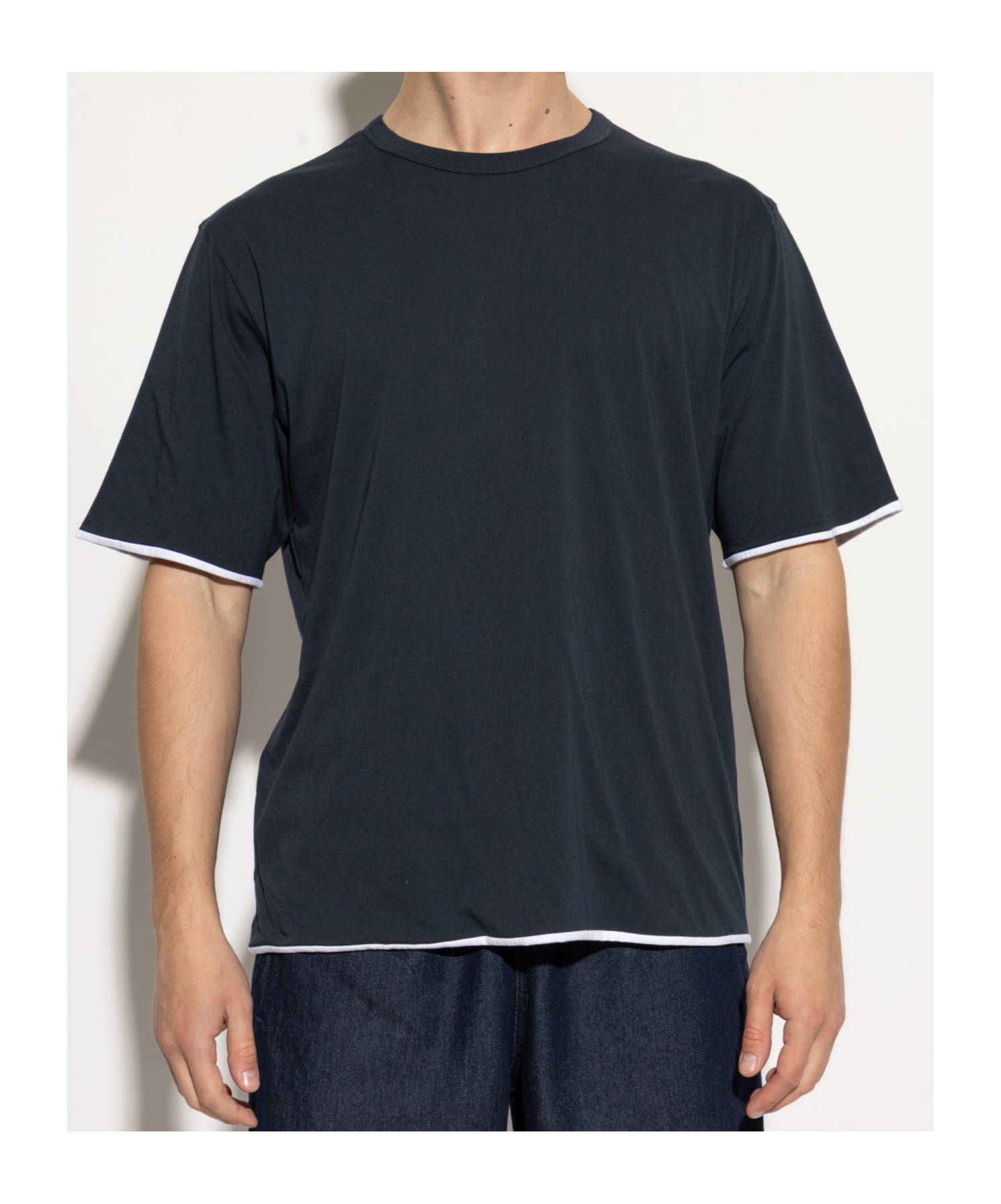 Theory Contrasting-trim T-shirt In Black