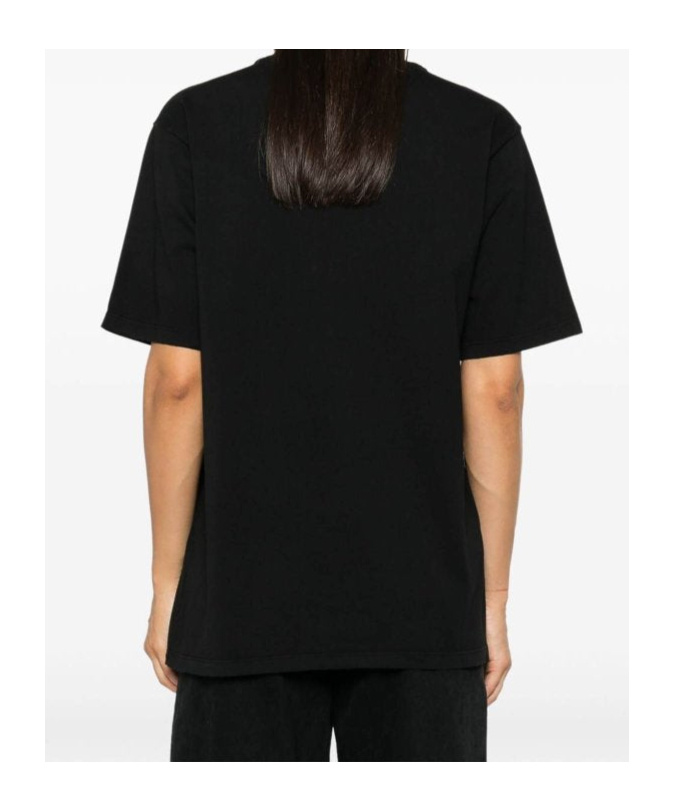 Shop Pinko Logo-embroidered T-shirt In Black