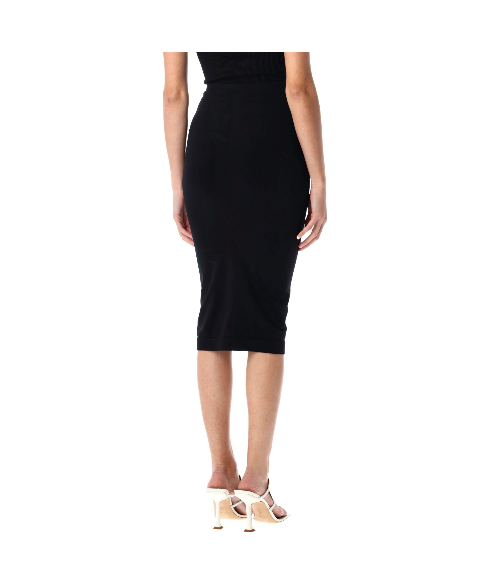 Andreädamo Sculpting Jersey Midi Skirt In Black