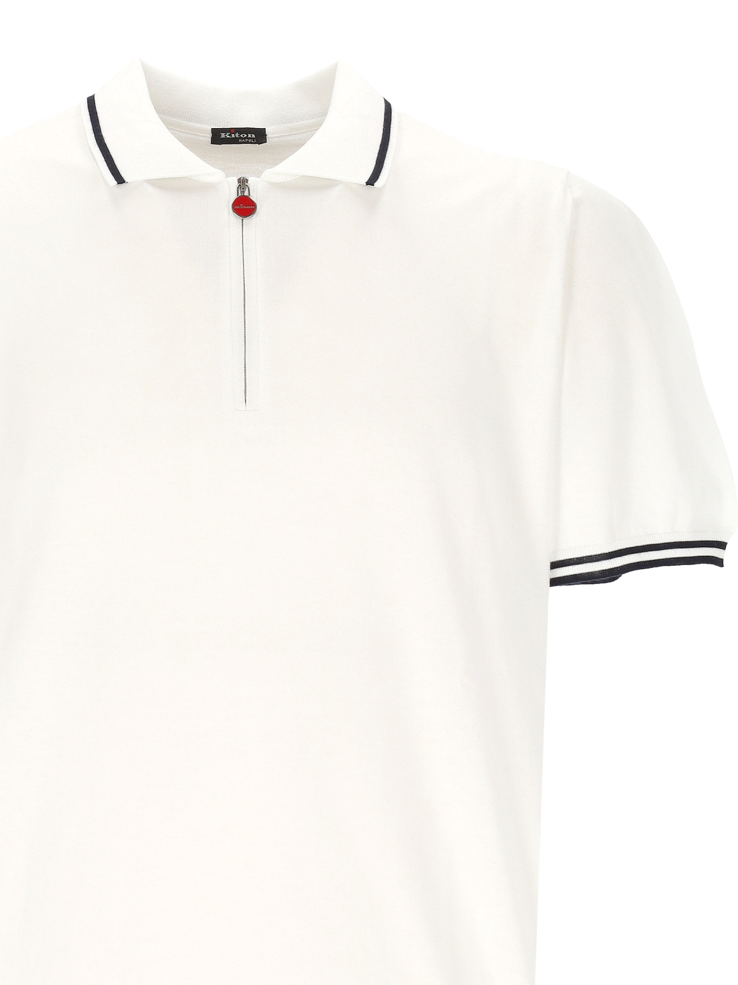 Shop Kiton Short Sleeve Polo Shirt In White