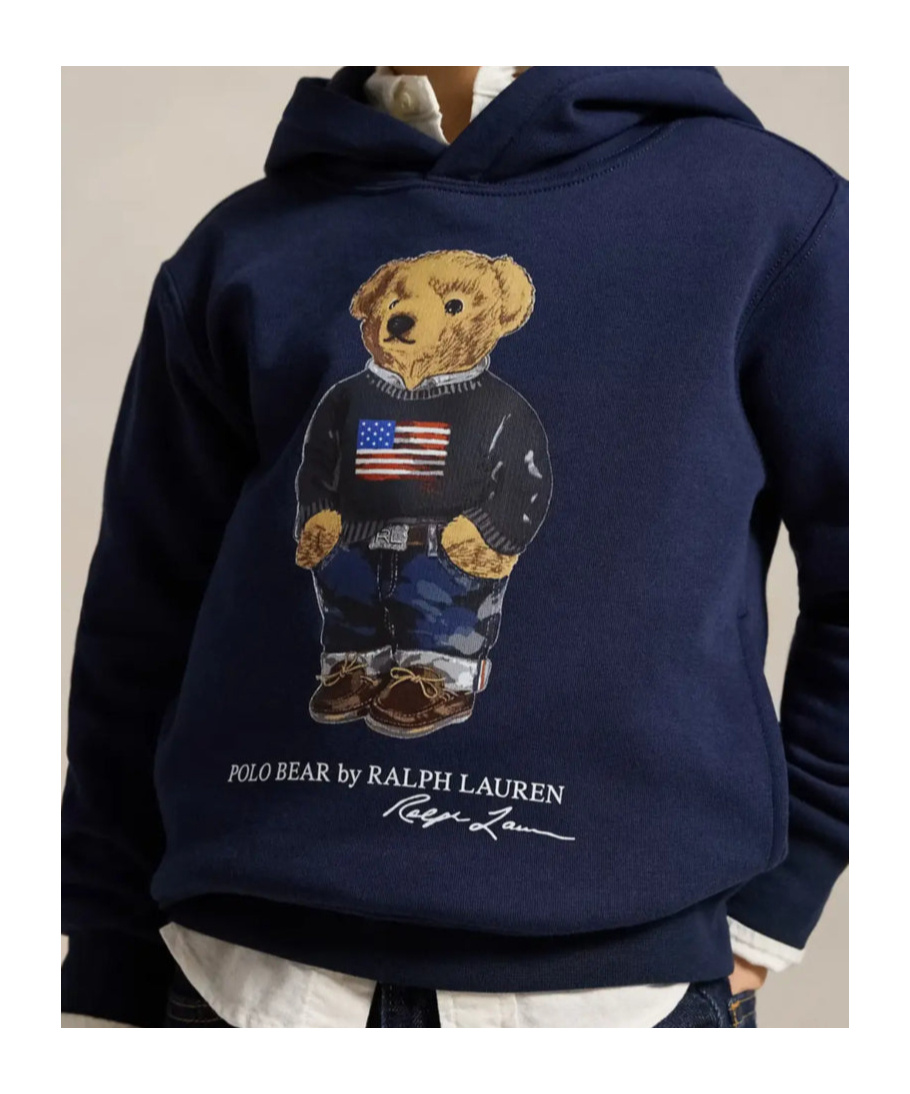 Ralph Lauren Boys Polo Bear Hoodie In Blue