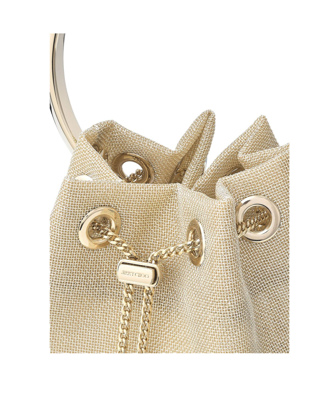 Jimmy Choo Bon Bon Drawstring Bucket Bag In Nude