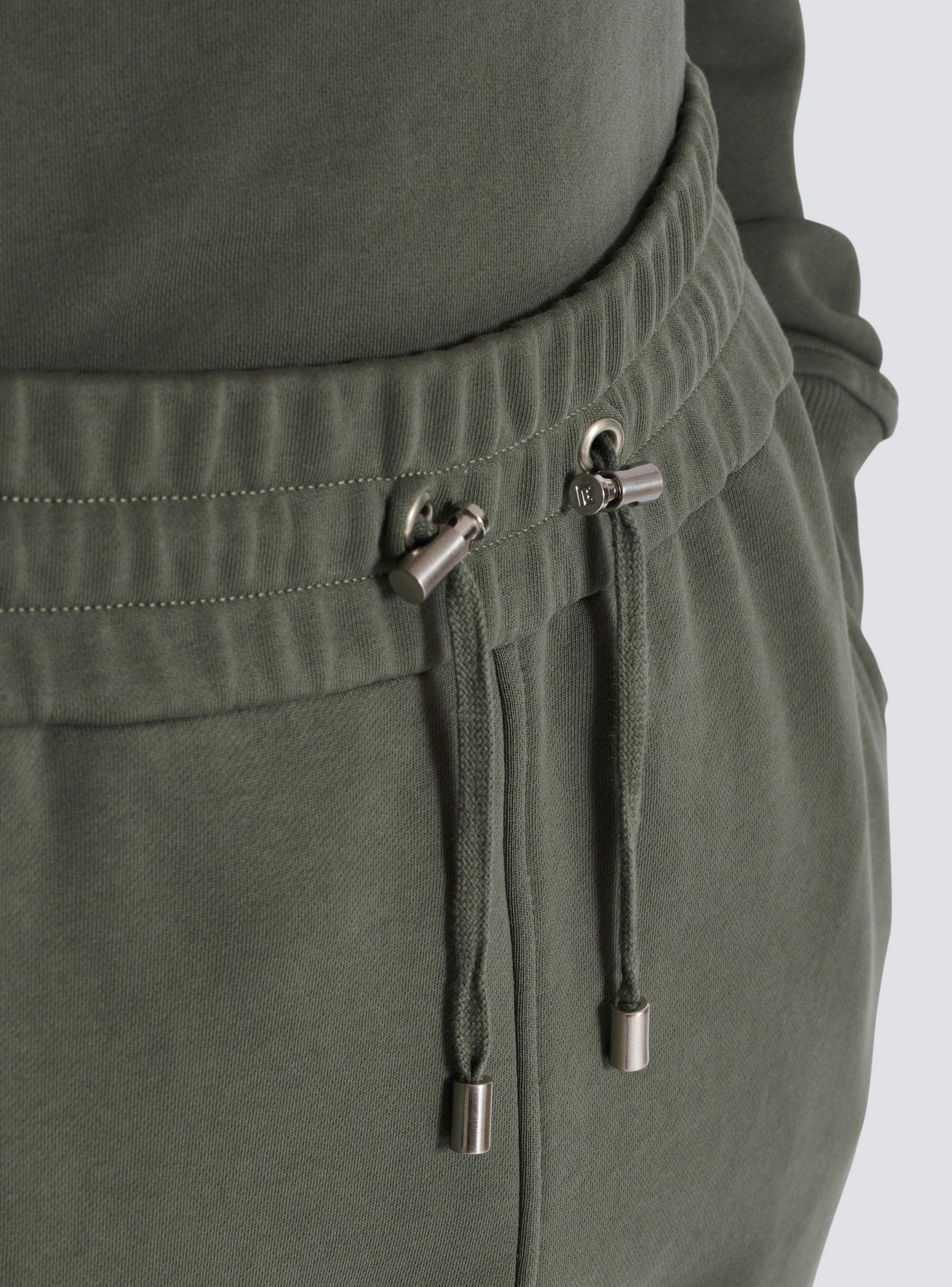 Shop Balmain Elastic Waist Sweatpants In Green