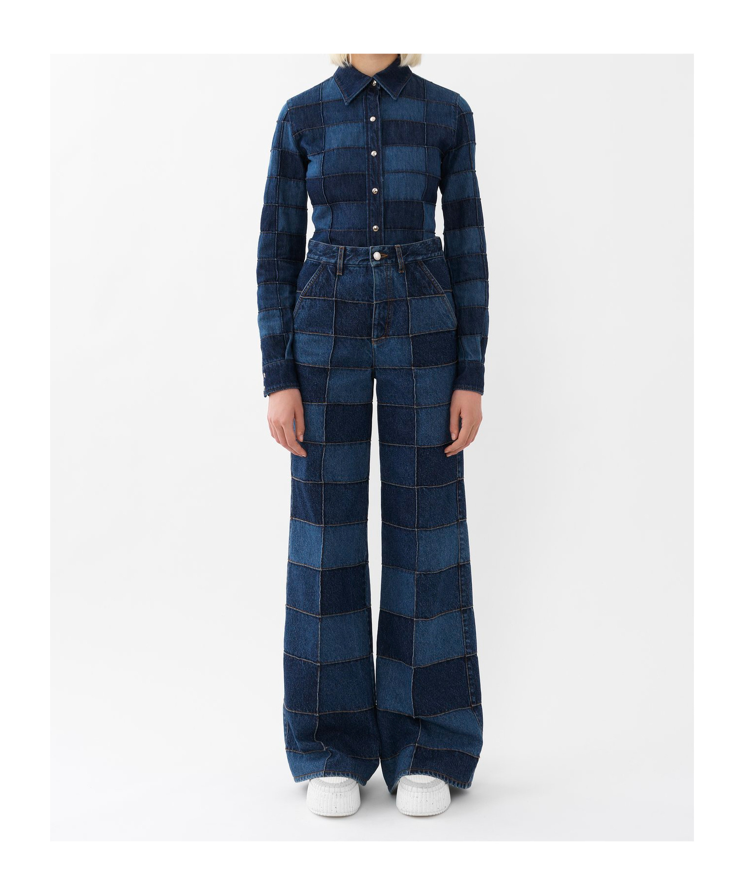 Chloé Panelled-design Flared-trousers In Blue