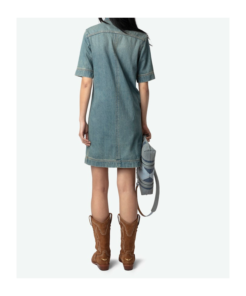 Zadig & Voltaire Short Sleeve Denim Dress