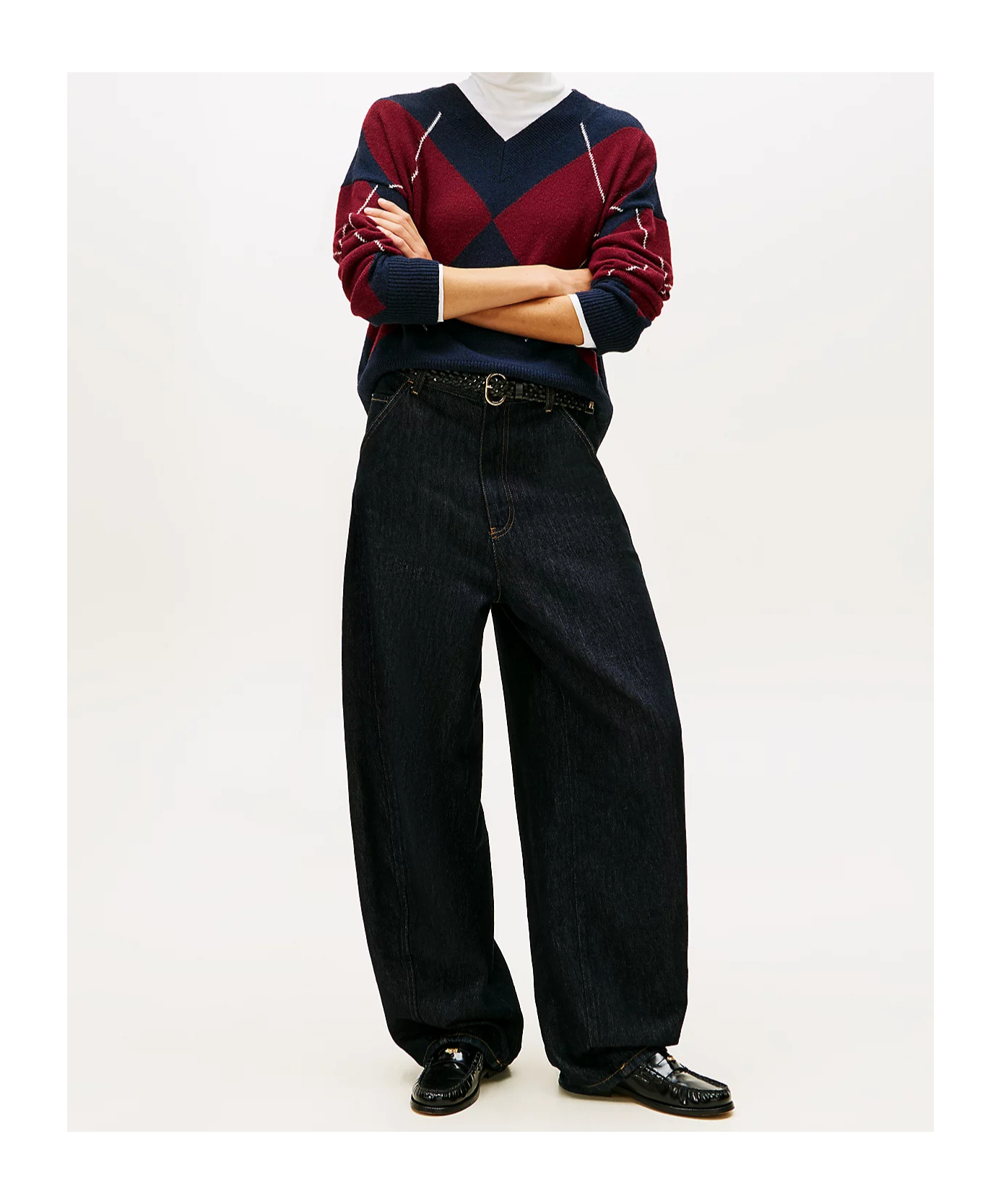 Tommy Hilfiger Patent Leather Cushioned Loafers In Black