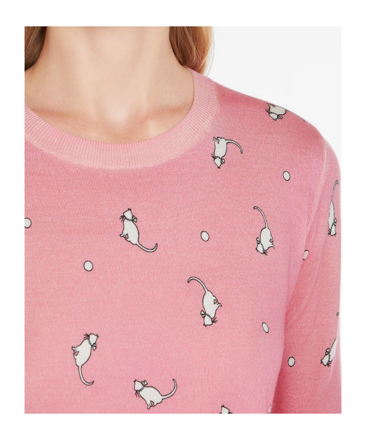 Shop Max Mara Short-sleeved Wool Sweater In Pink