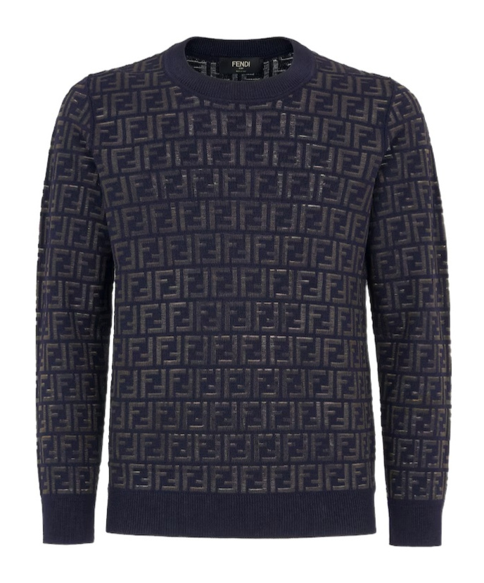 Fendi Ff Inlaid Sweater In Black