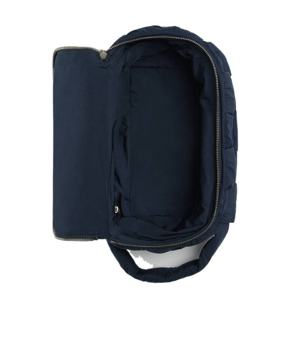 Bottega Veneta Cassette Woven Pattern Toilet Bag In Blue
