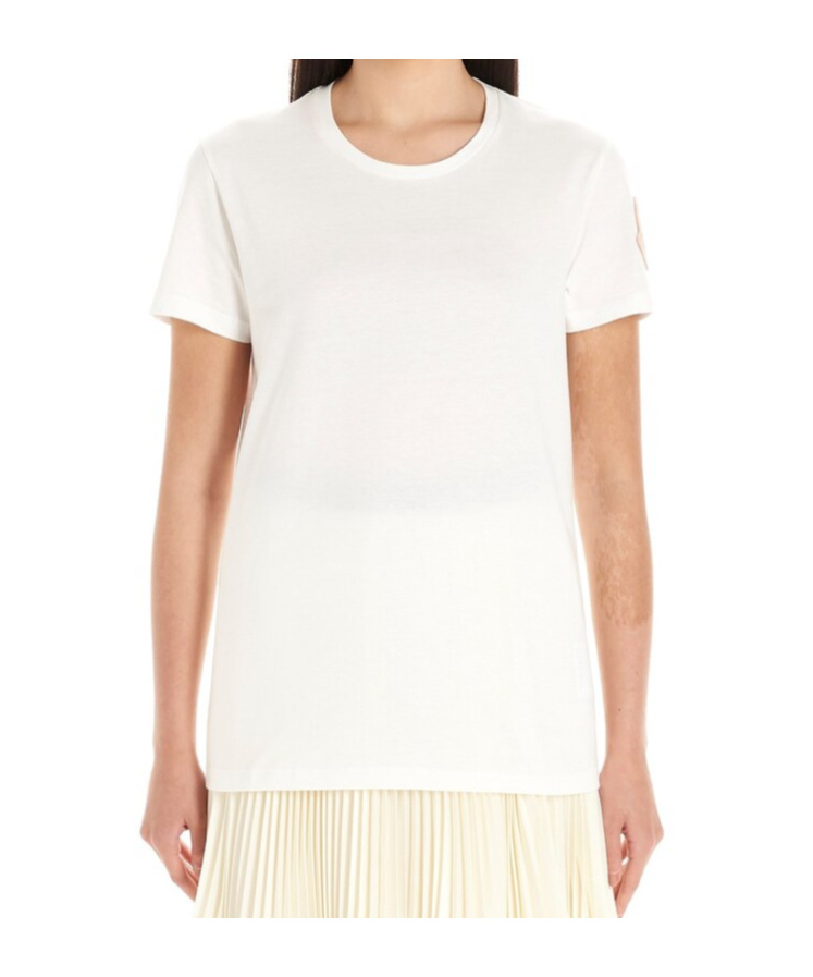 Moncler Logo-patch Cotton T-shirt In White