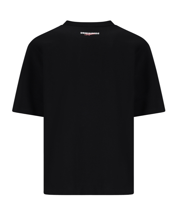 Dsquared2 Graphic Print Crew Neck Short Sleeve T-shirt In Black