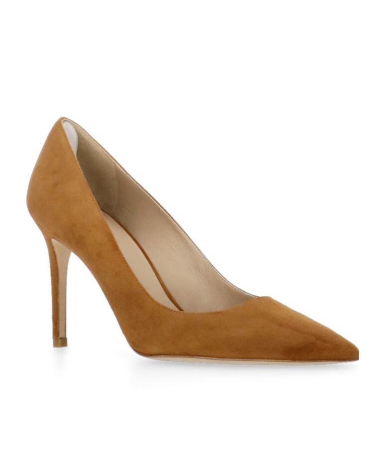 Stuart Weitzman 90mm Pointed-toe Suede Heeled Pumps In Brown