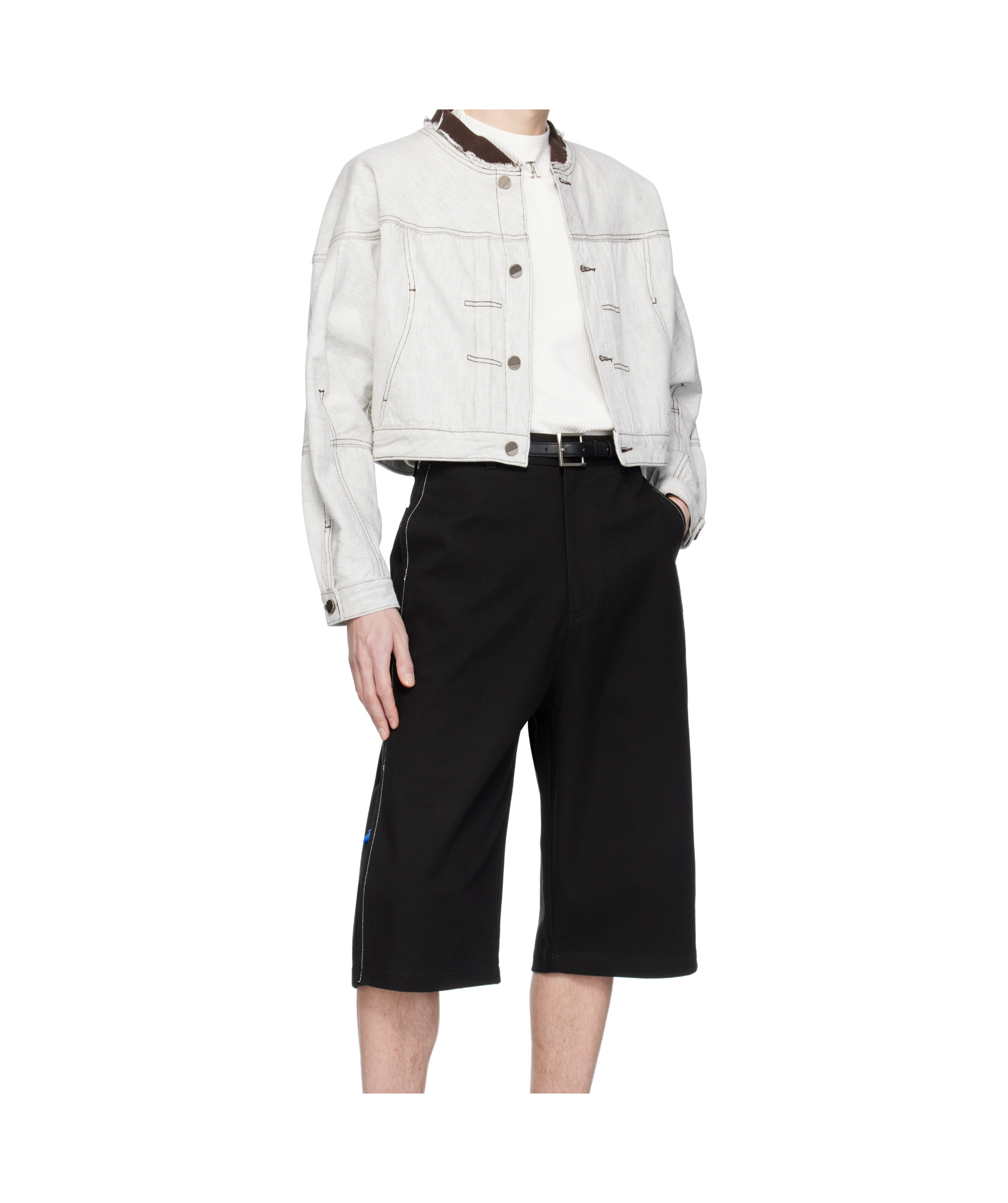 Ader Error Long Sleeve Denim Jacket In White