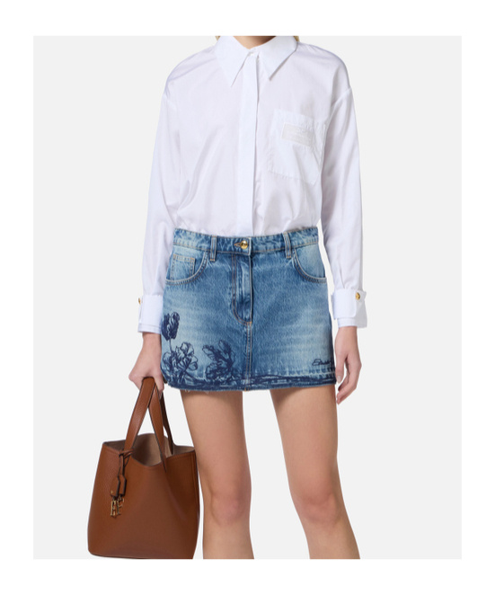 Elisabetta Franchi Shirt With Embroidered Pocket In White