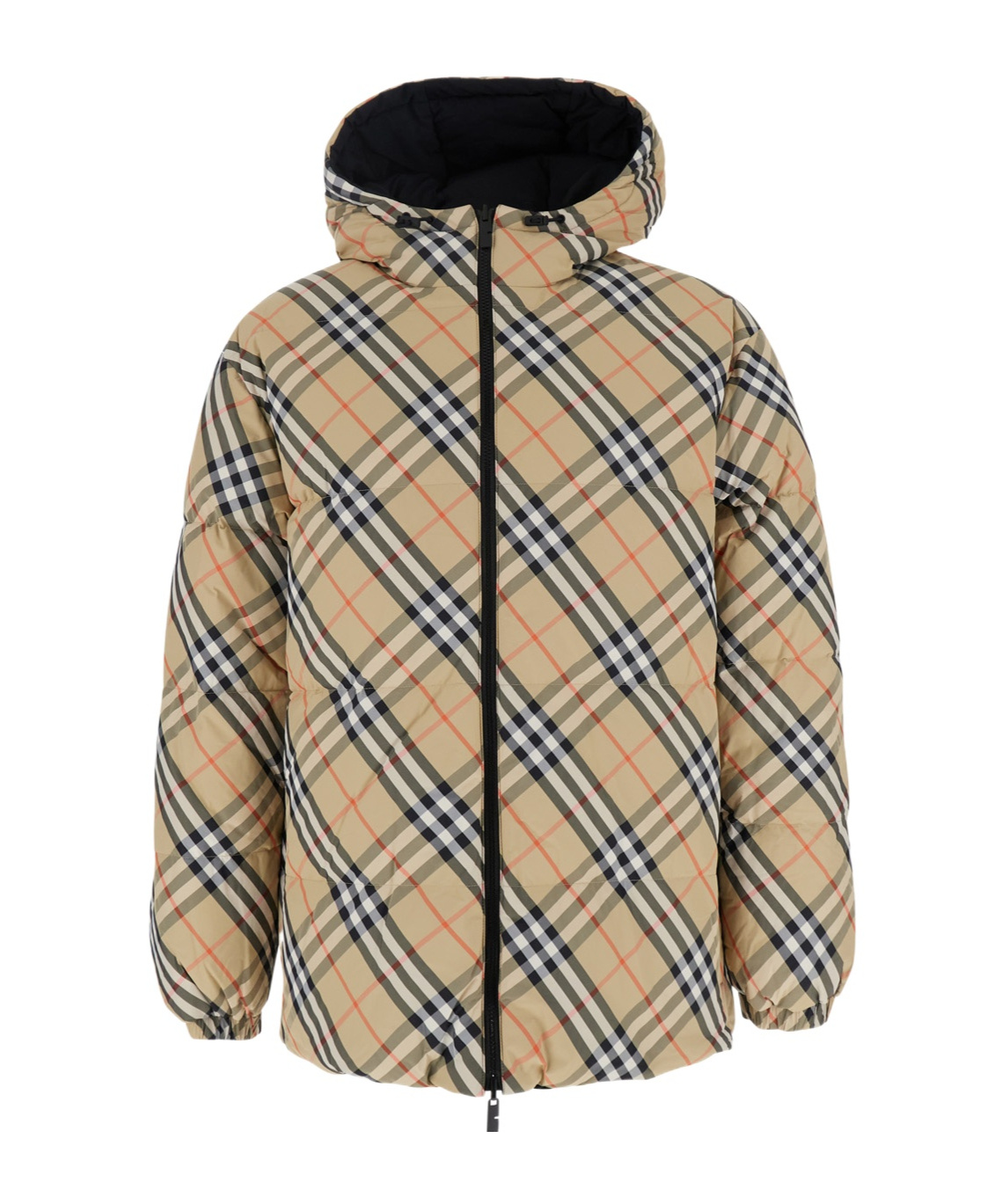 Burberry Quilted Jacket With Distinctive Plaid Pattern In Nude
