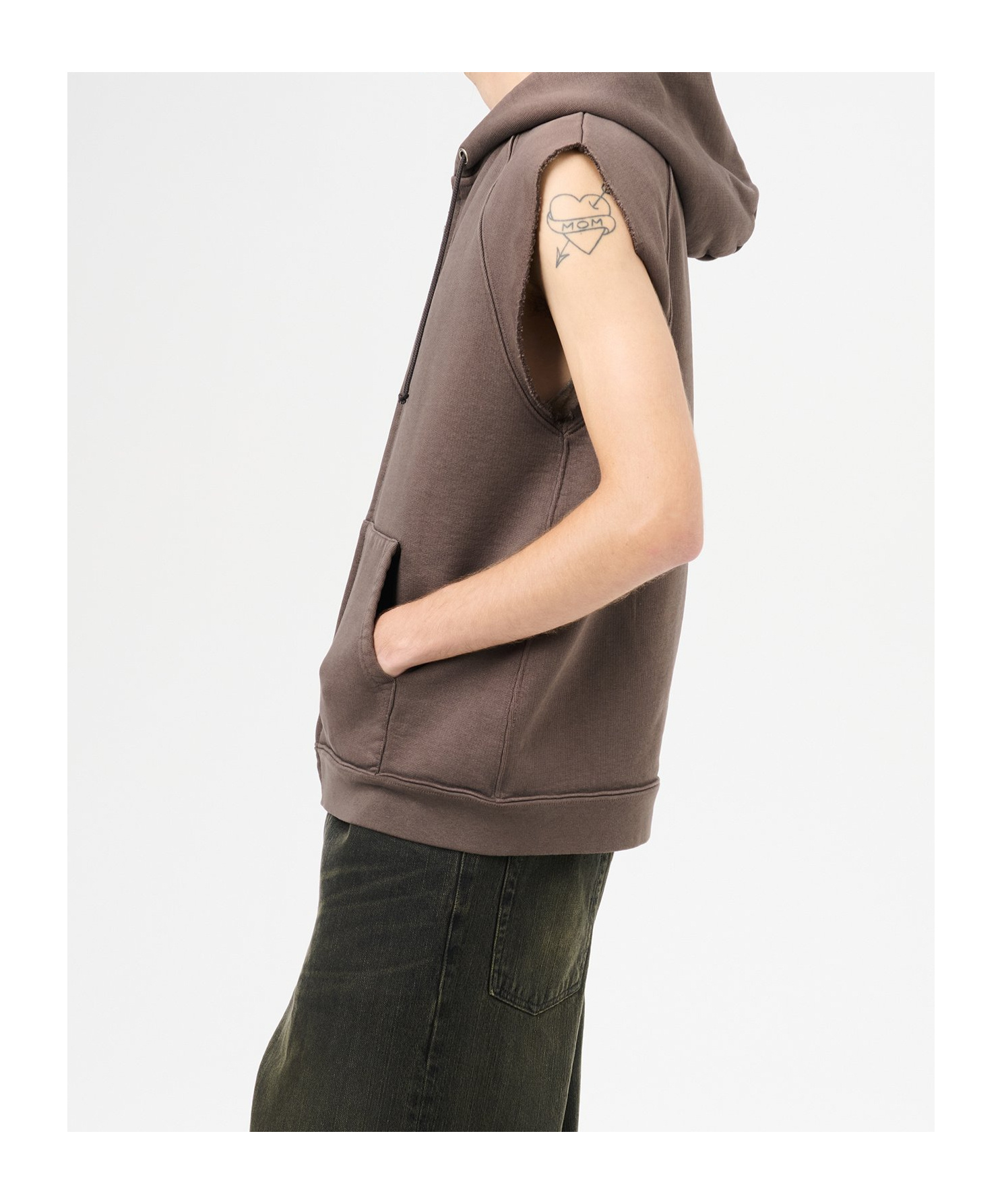 Our Legacy Hooded Vest With Front Pockets In Brown