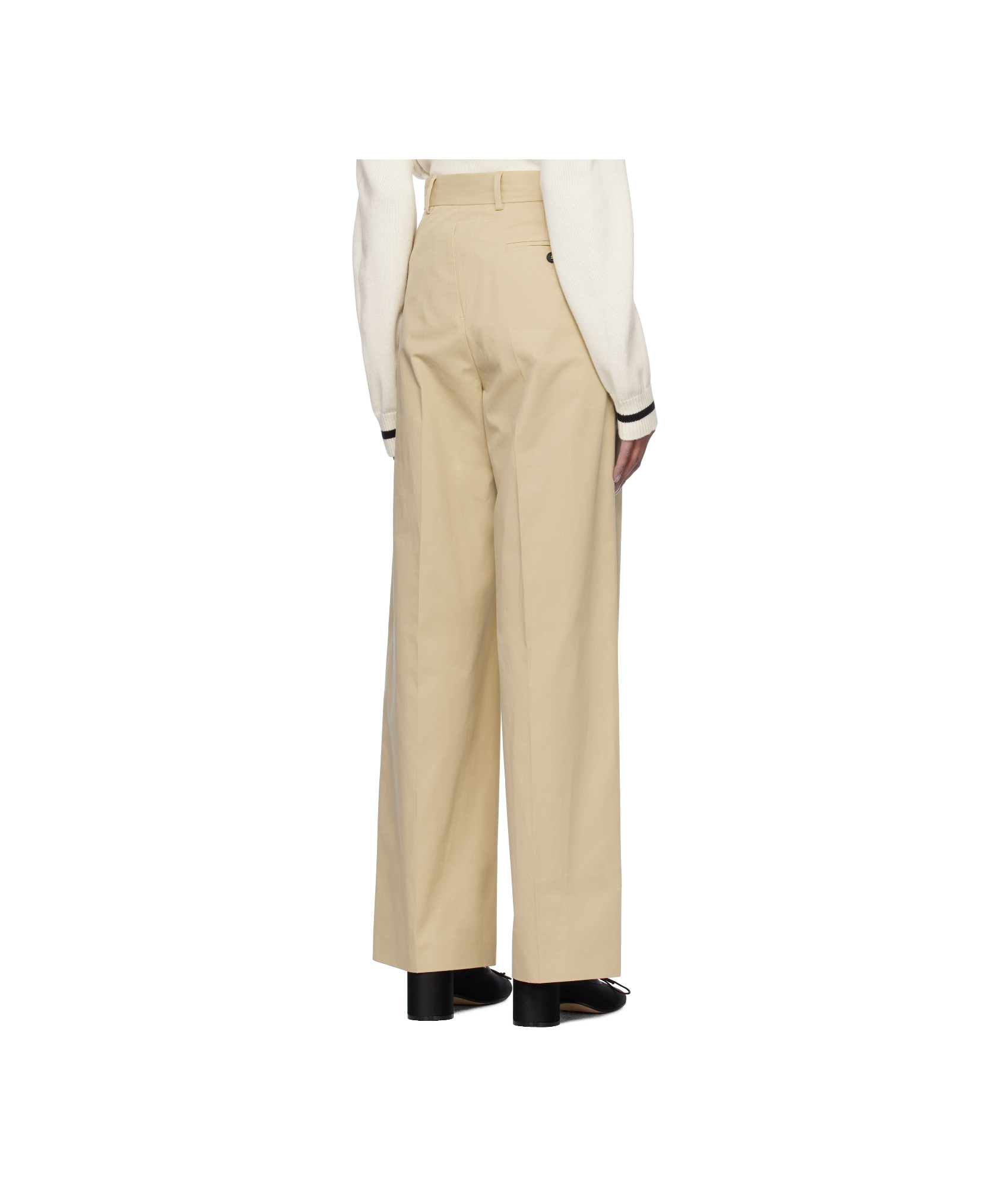 Mm6 Maison Margiela Tan Tailoring Twisted Trousers In Nude