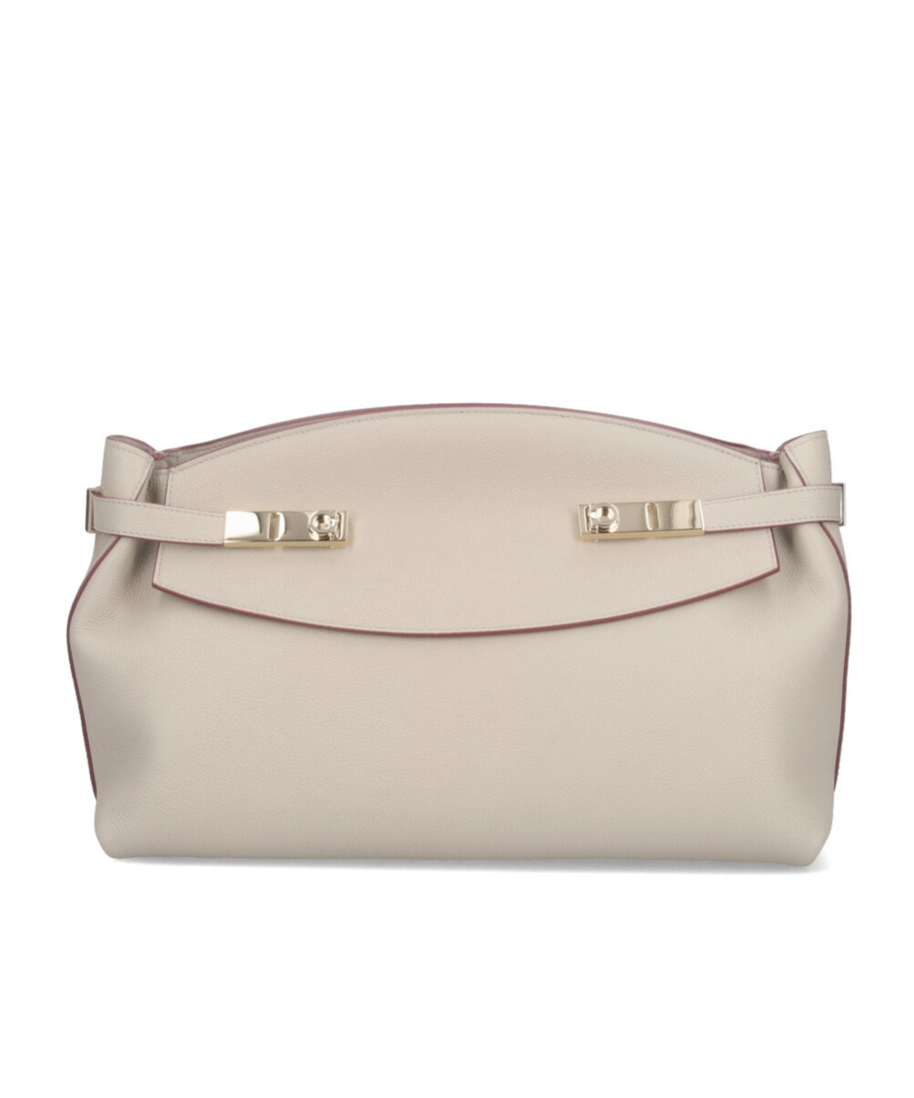 Shop Ferragamo 'hug Soft'large Crossbody Bag In Nude