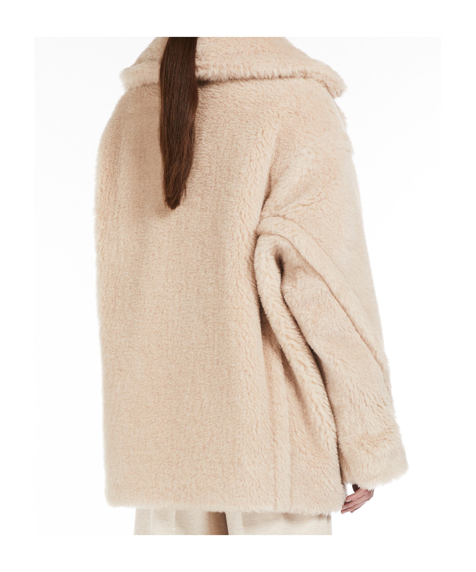 Max Mara Long-sleeved Short Coat In Nude