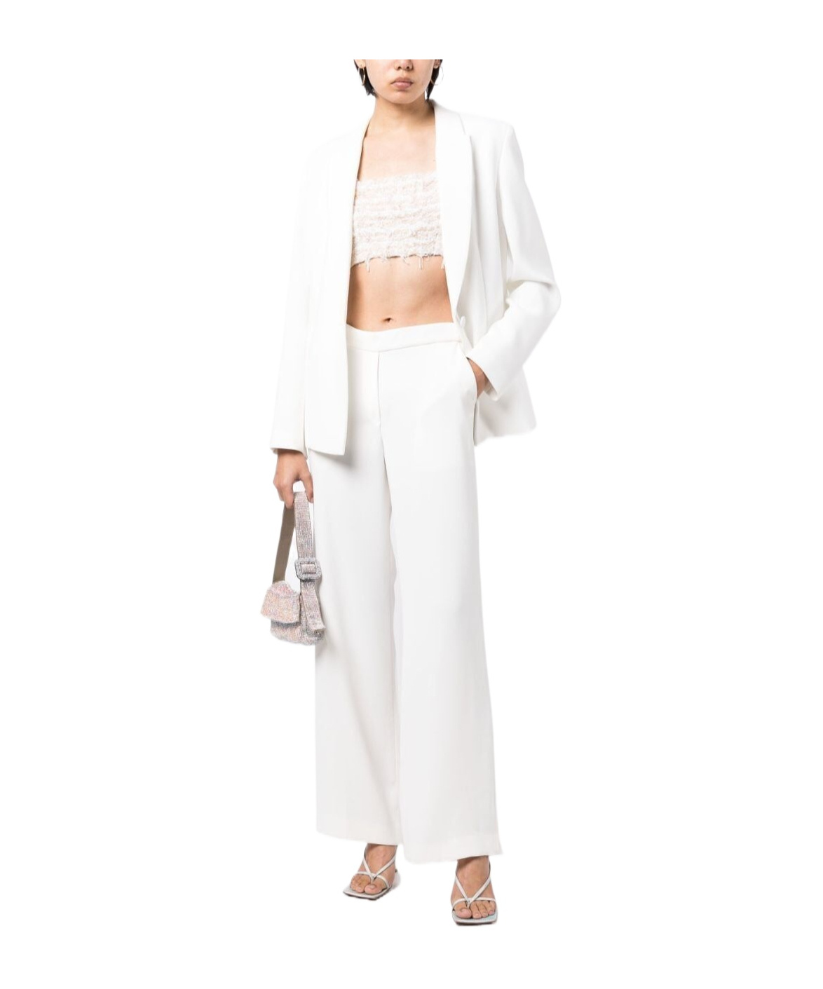 Shop P.a.r.o.s.h . Mid-rise Straight-leg Trousers In White