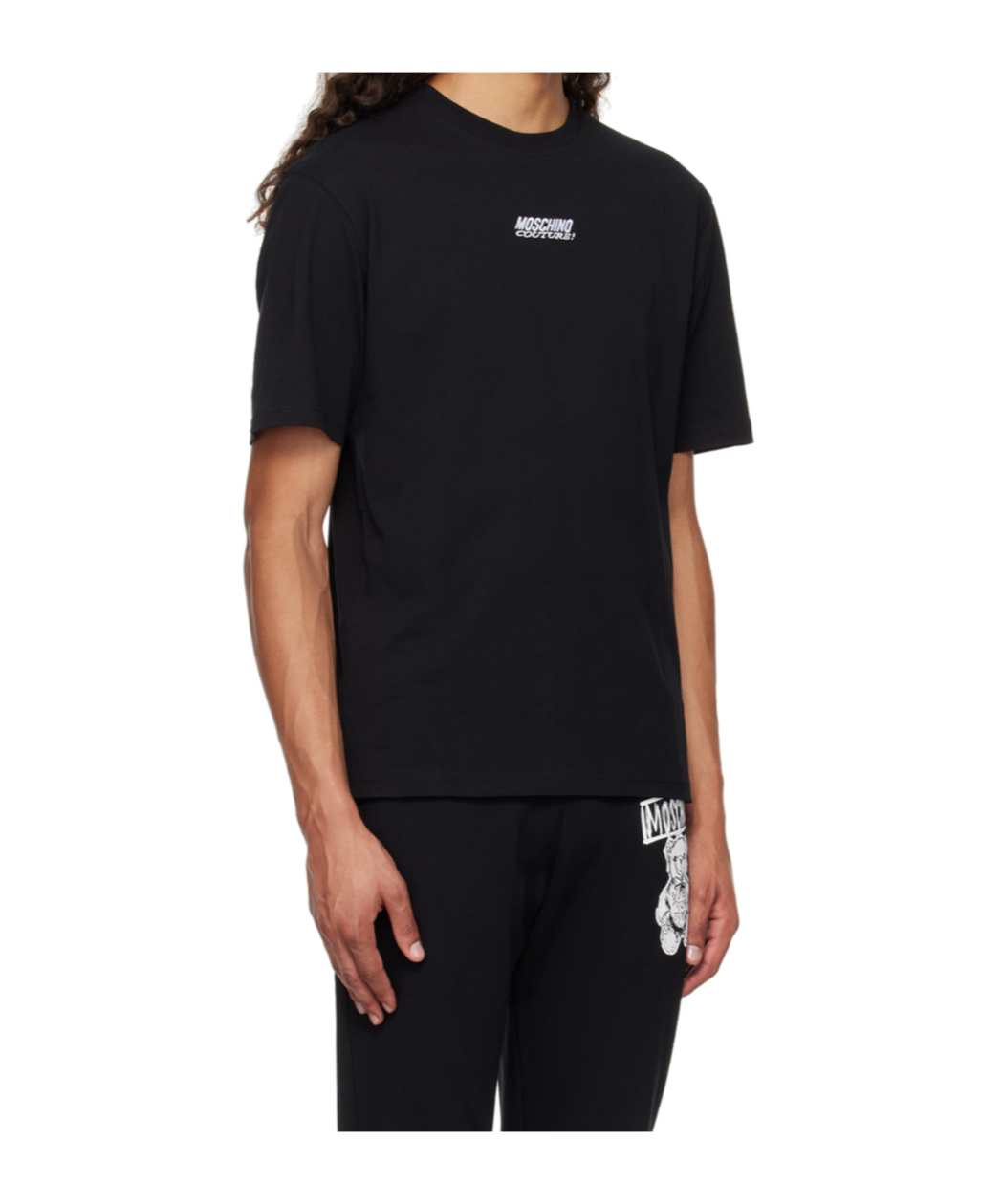 Moschino Black Embroidered T-shirt In Black