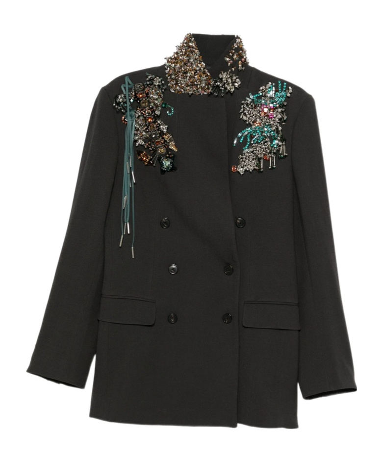Dries Van Noten Long-sleeved Blazer In Black
