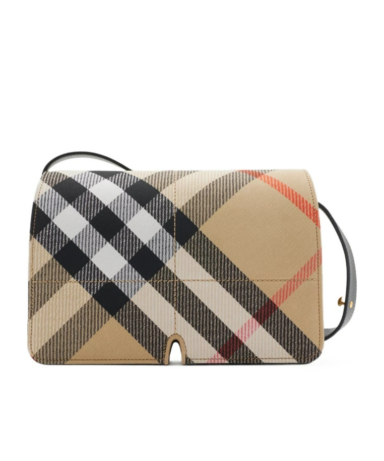 Burberry Multicolor Check Pattern Handbag With Adjustable Strap In Multicolor