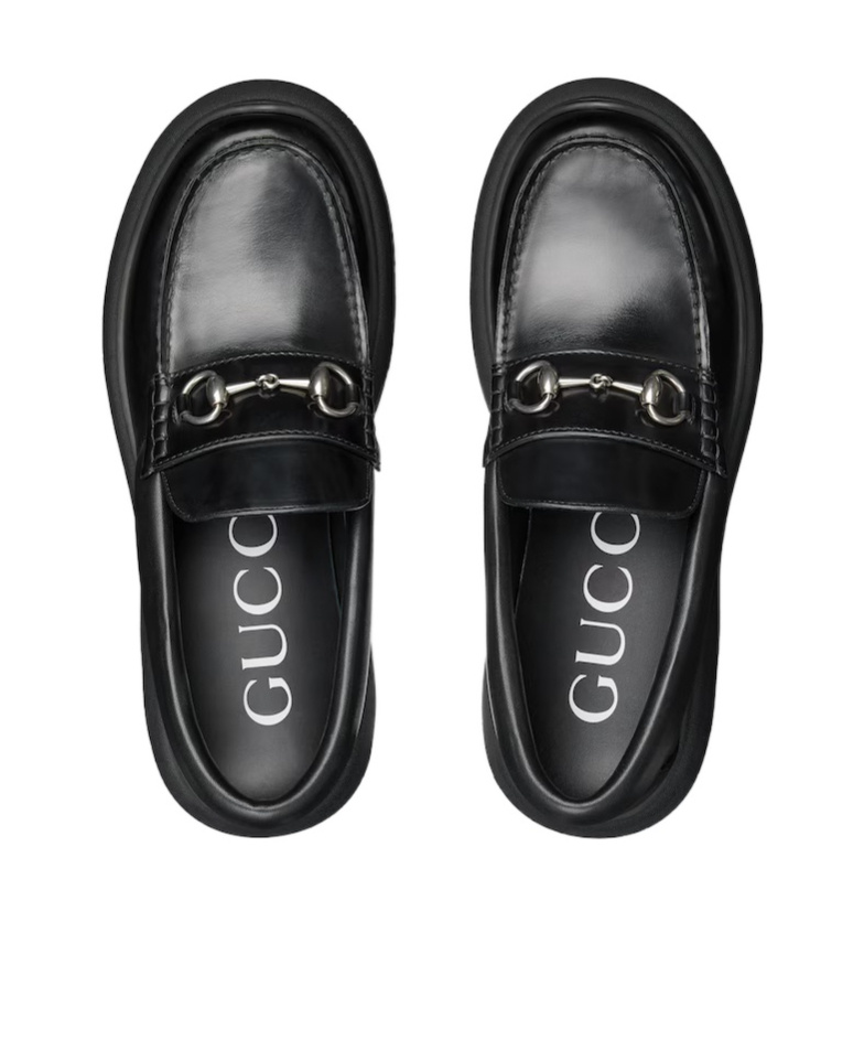 Gucci Men's Lug Sole Loafer With Horsebit In Black