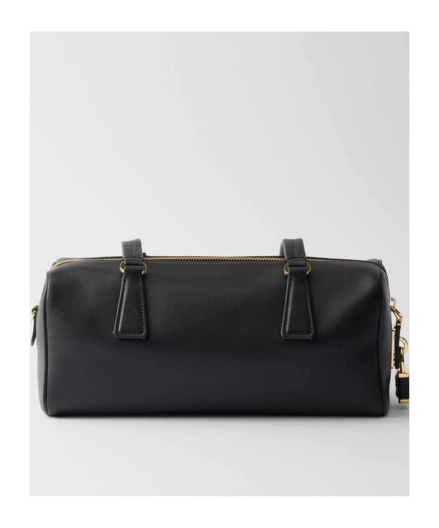 Prada Women Re-nylon And Leather Medium Top-handle Bag With Padlock In Black