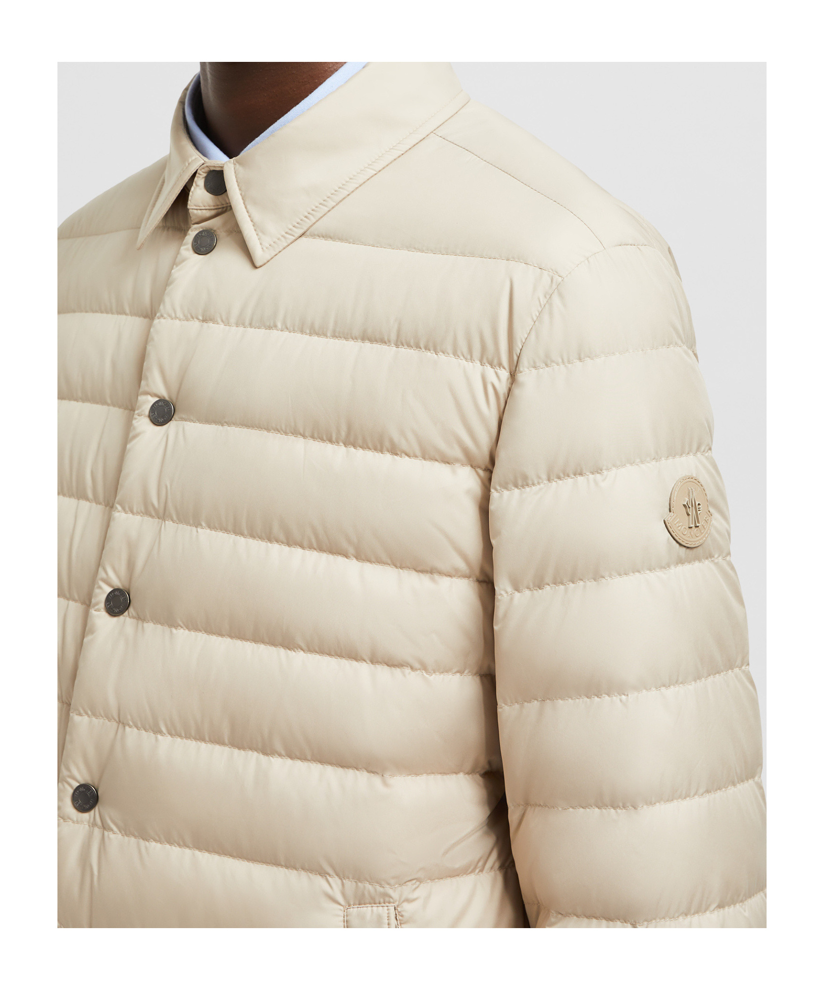 Moncler Long-sleeved Down Jacket In Nude