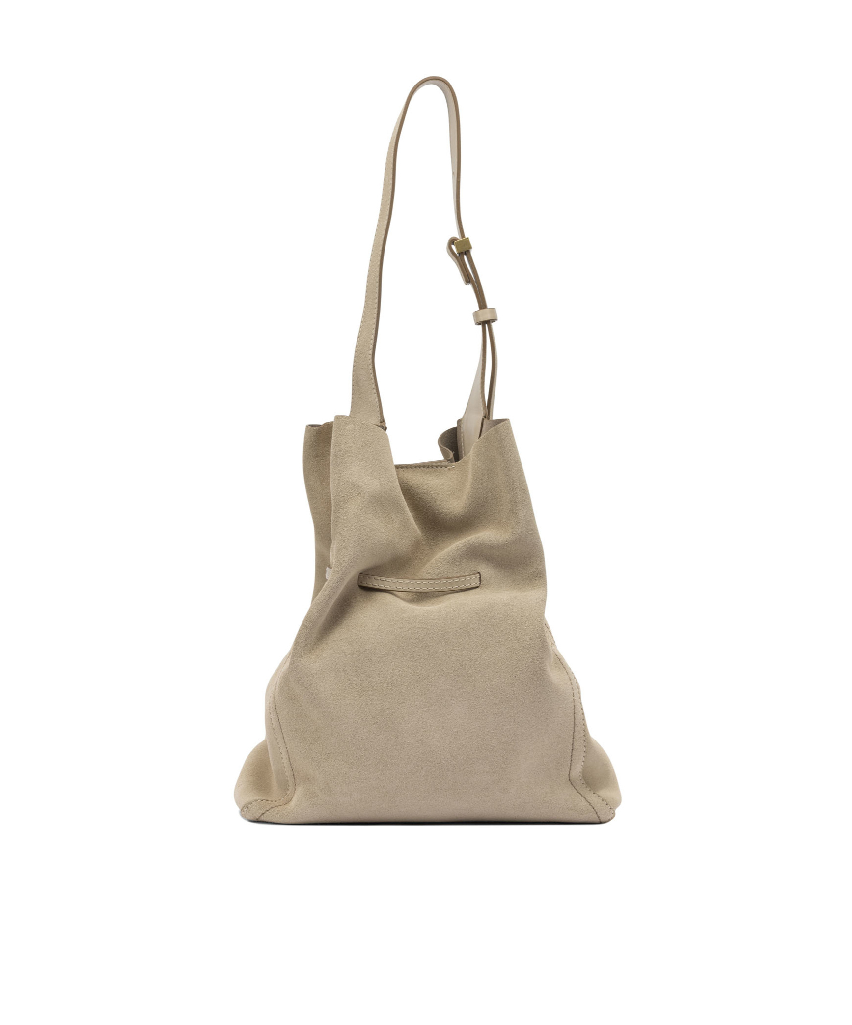 Gianni Chiarini Beige Suede Shoulder Bag In Blue