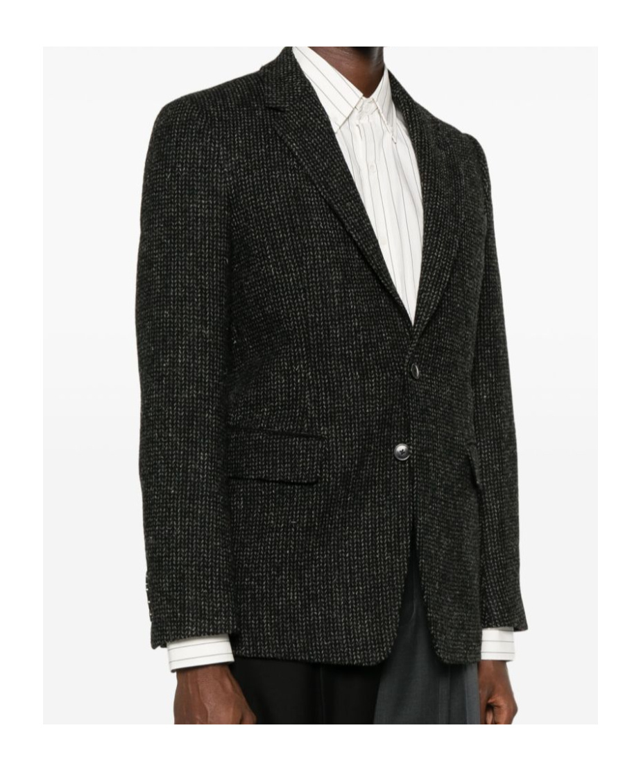 Dries Van Noten Long-sleeved Suit Coat In Black