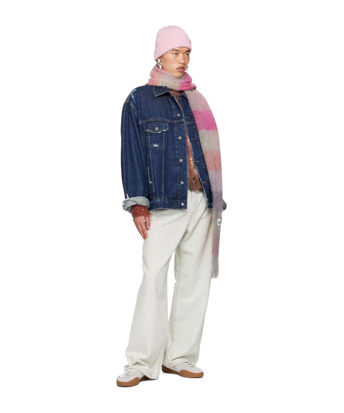 Acne Studios Blue Five-pocket Jeans In White