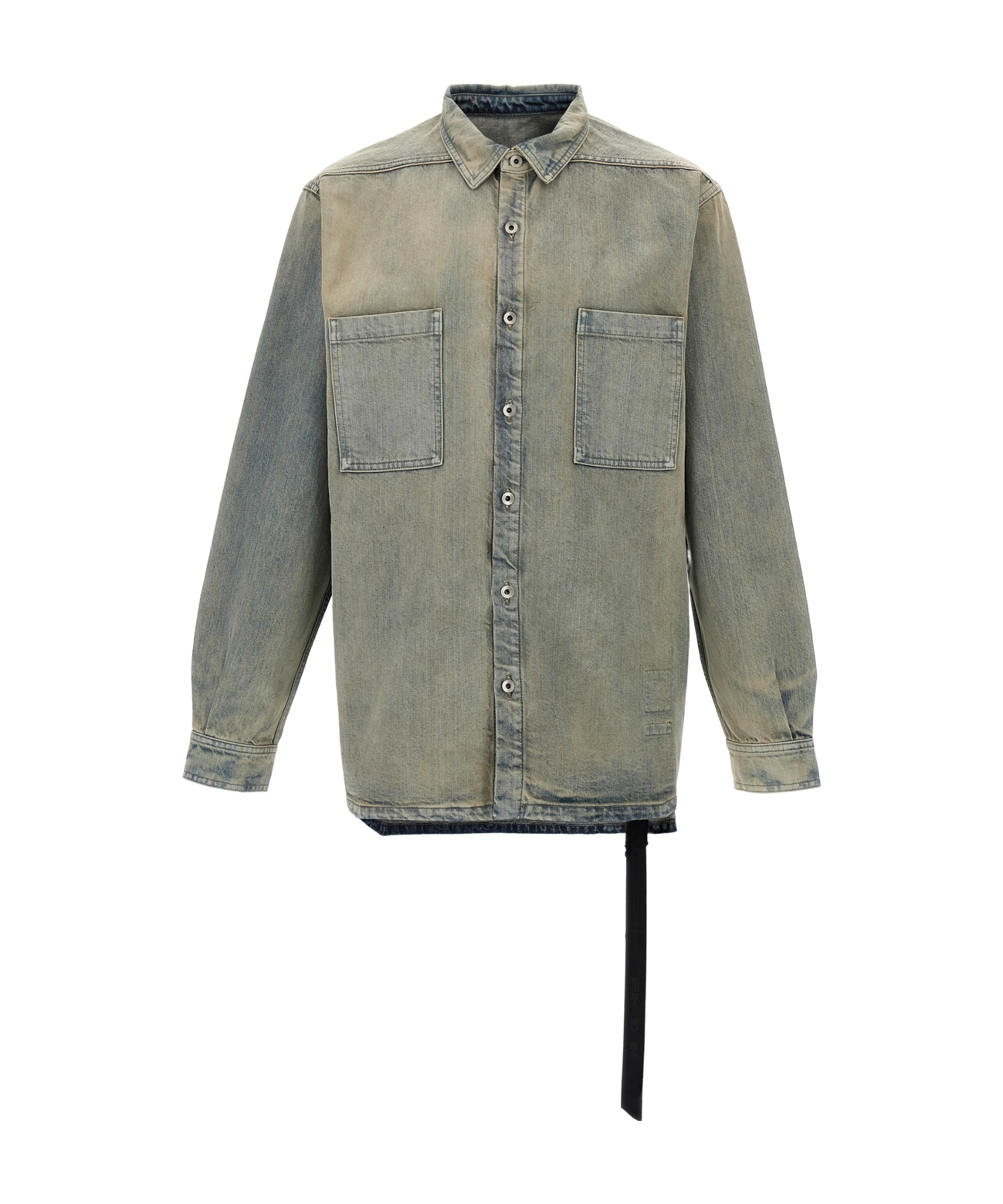 Rick Owens Drkshdw Patch-pockets Denim Jacket In Gray