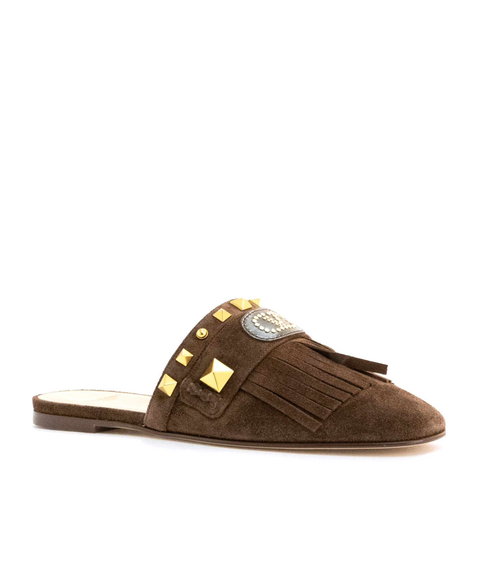 Valentino Brown Suede Plaster Caster Mules In Brown
