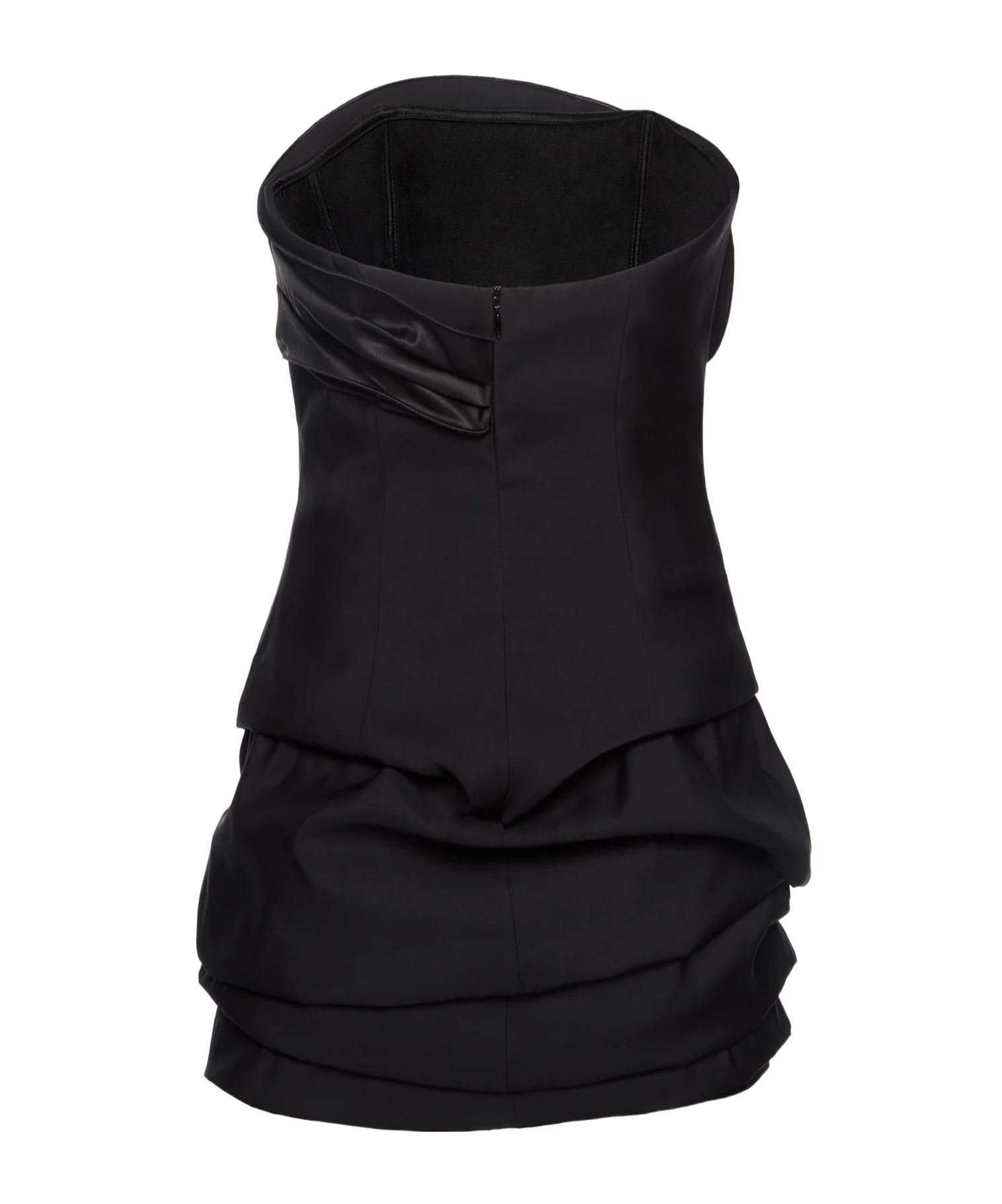 Magda Butrym Off-the-shoulder Black Mini Dress With Floral Accent In Black