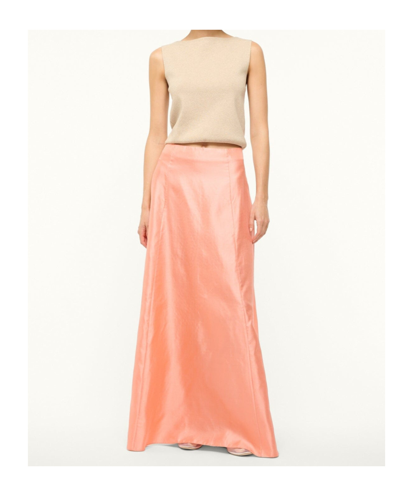 Staud Vincenzo Silk-dupioni Maxi Skirt In Pink