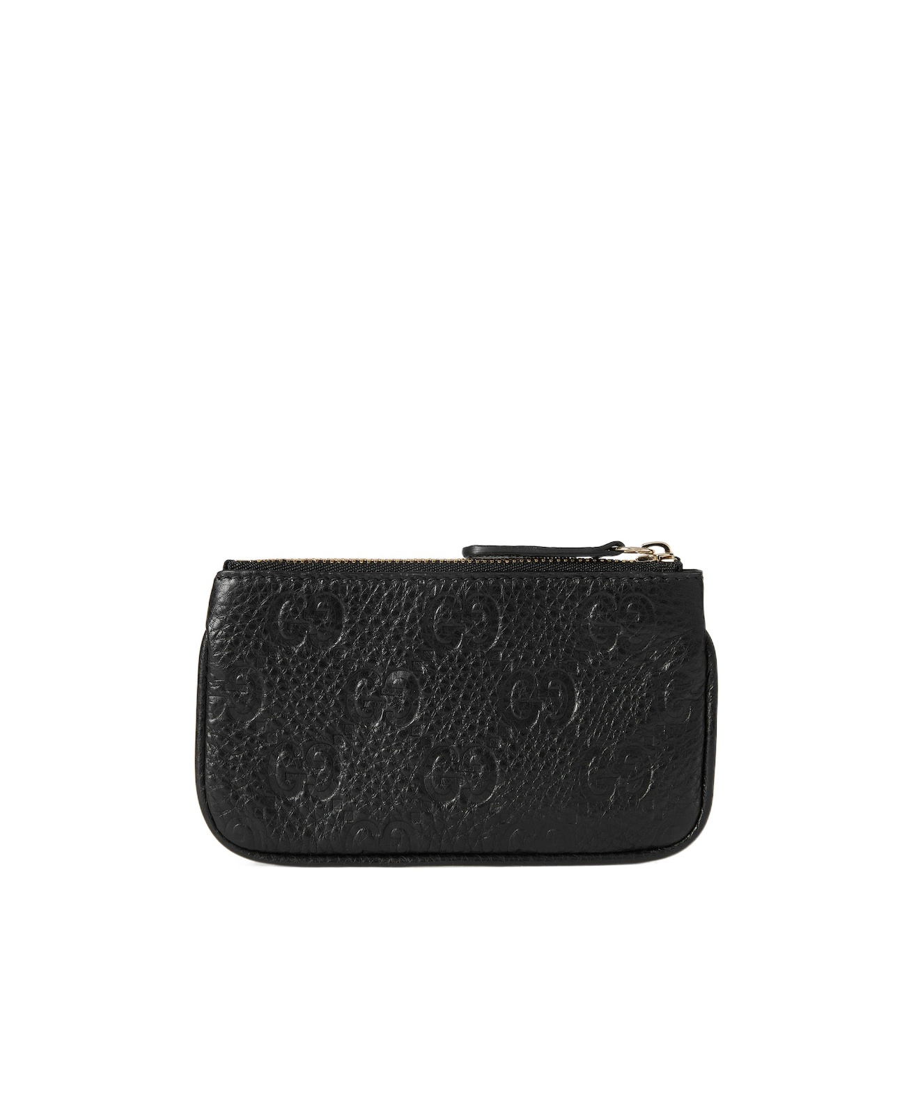 Gucci Gg Emblem Series Zipper Key Bag In Black