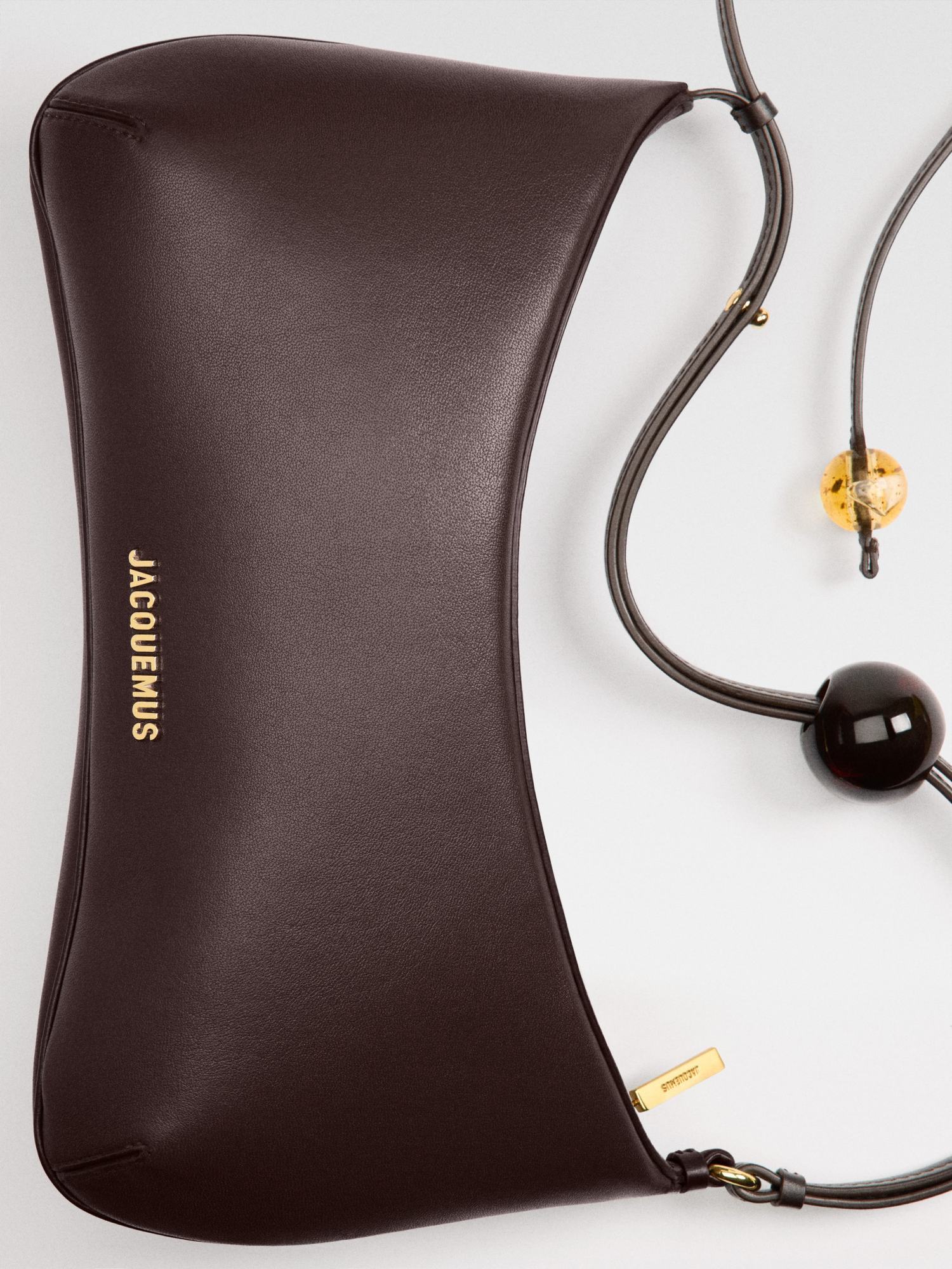 Jacquemus The Large Bisou Perle Shoulder Bag In Brown