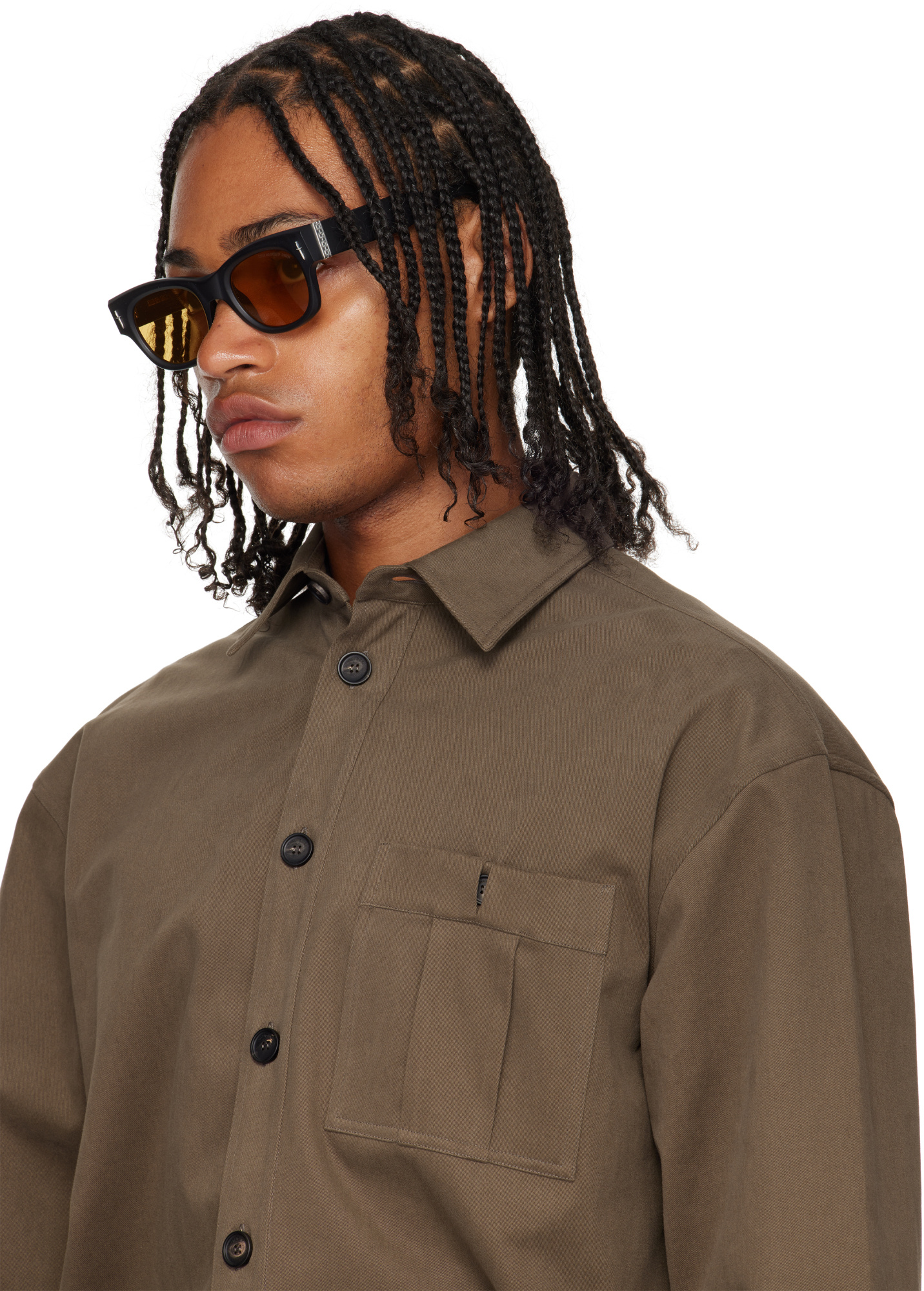 Cutler  Gross Cutler And Gross X The Great Frog Halen Square Sunglasses In Gold