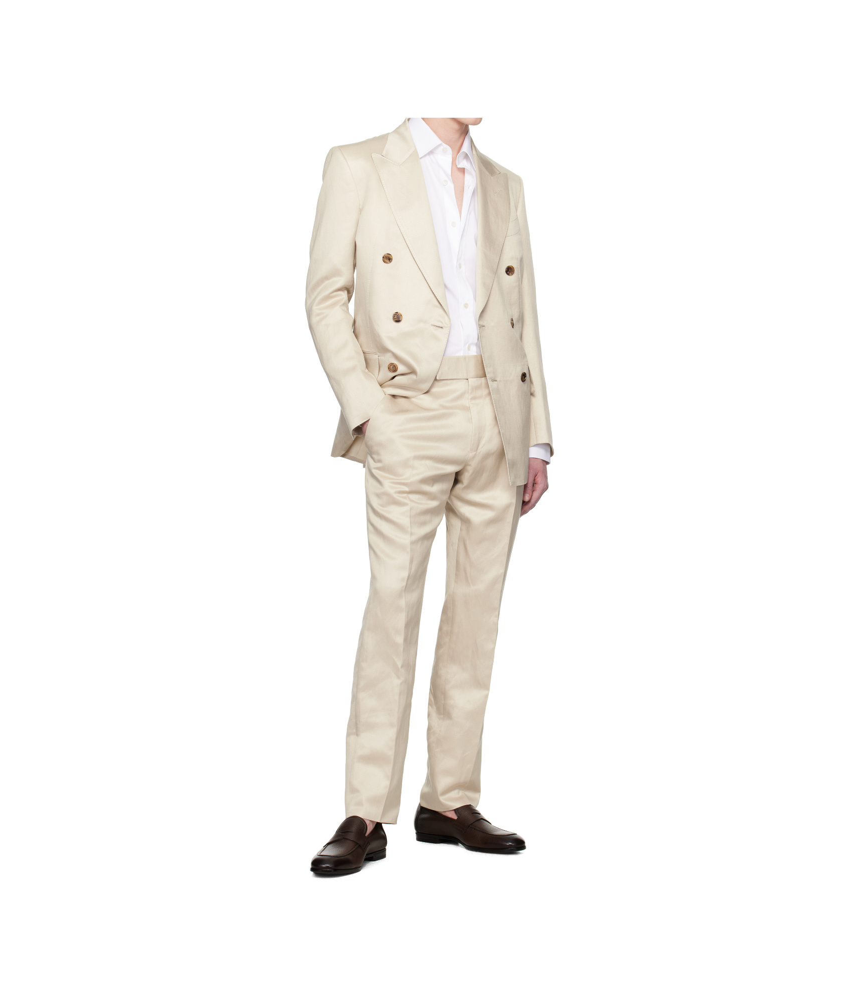 Tom Ford Dyllan Double-breasted Silk And Linen-blend Twill Suit Jacket