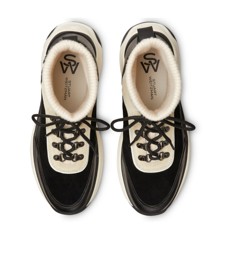 Stuart Weitzman Sw Hiker High-top Trainer Sneakers In Black